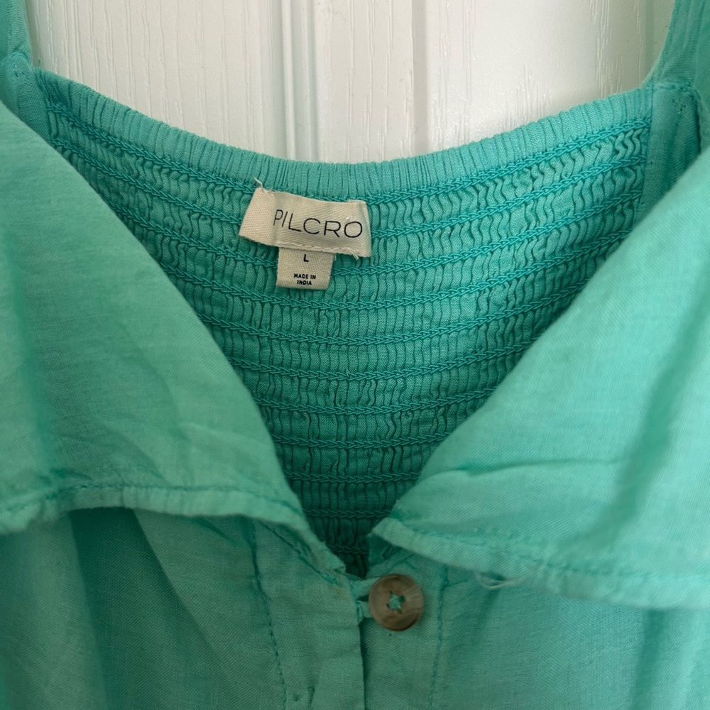 Pilcro Flutter-sleeve Button-front Tiered Maxi Dress - Picture 3 of 6